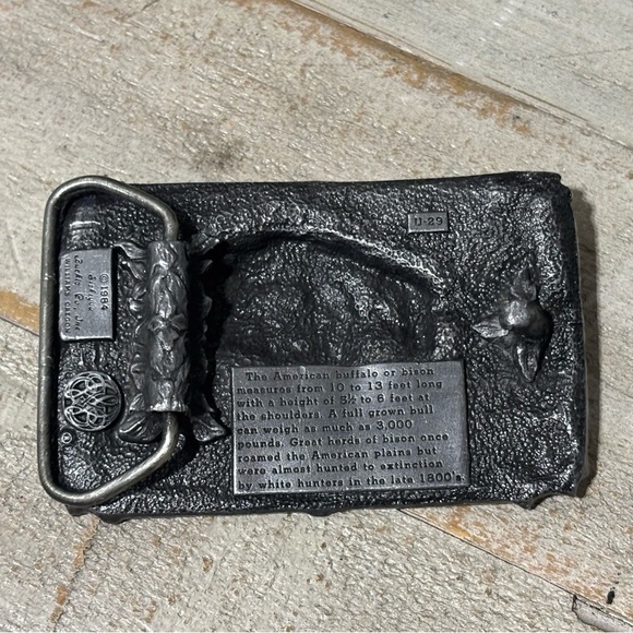 Vintage 1984 American Buffalo Heritage Belt Buckle - Picture 2 of 4